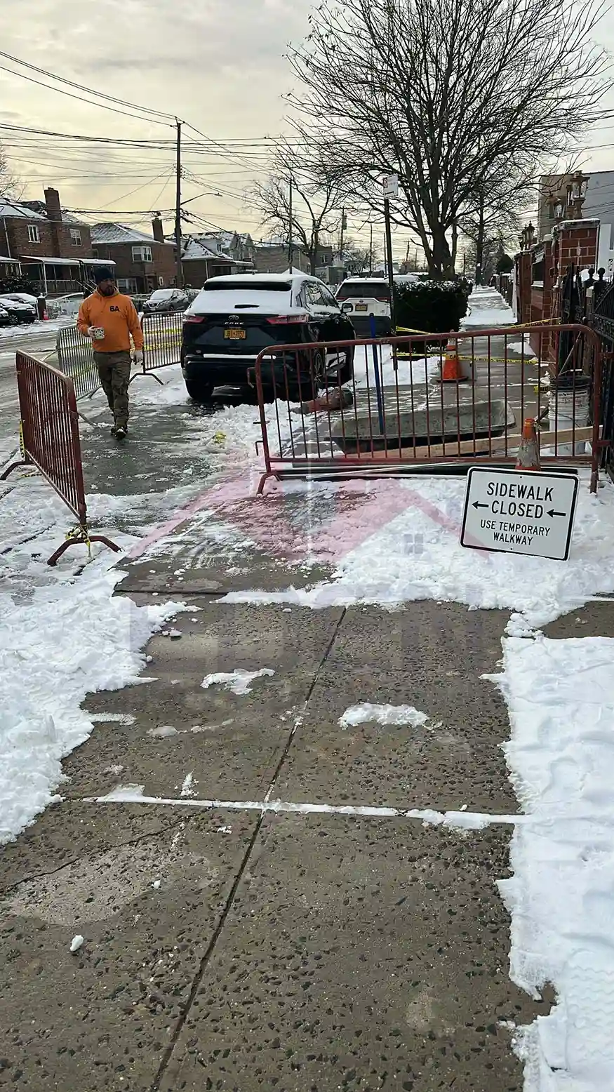 damaged sidewalk repaired in queens 34-21 Jordan St