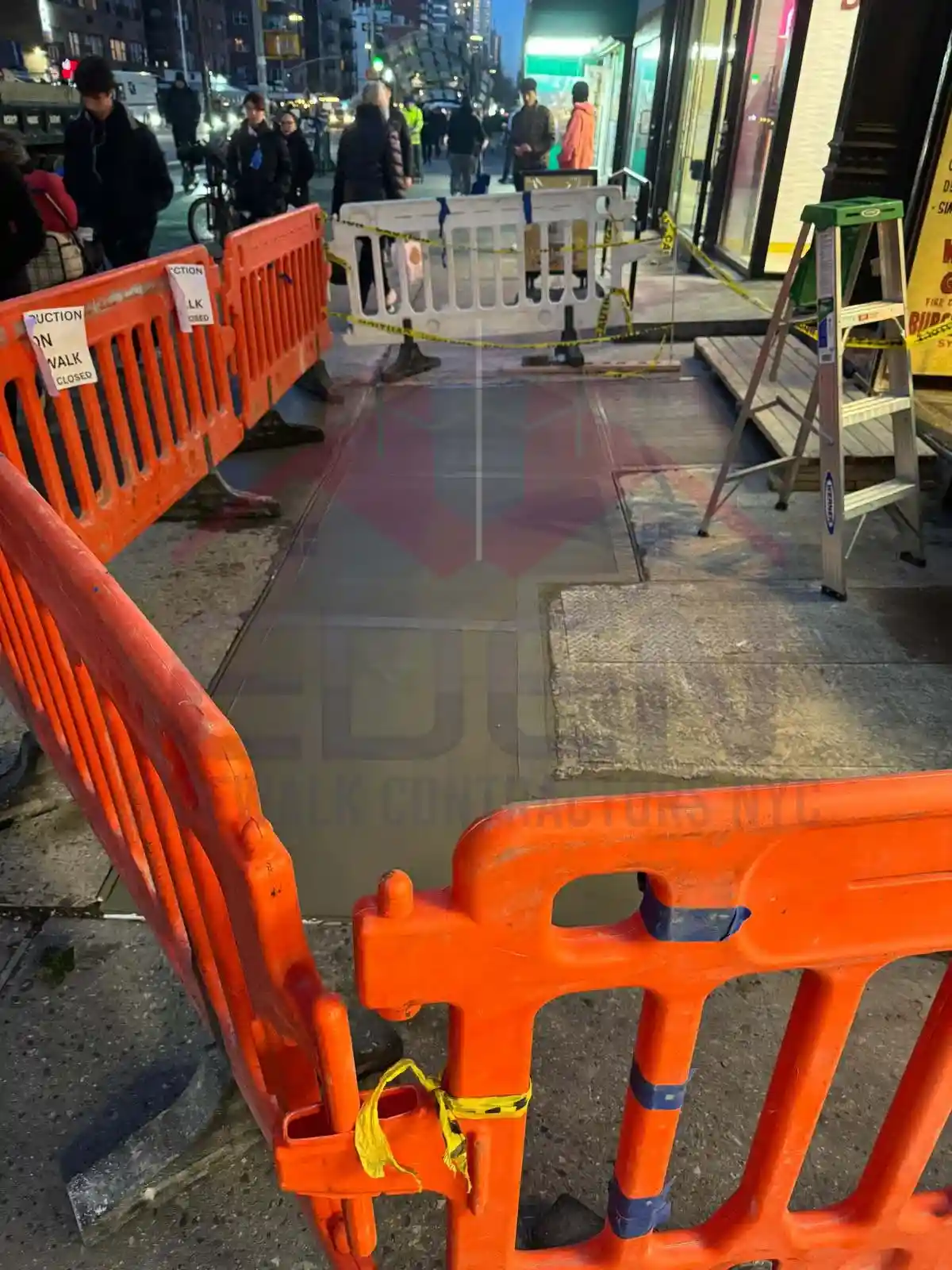 Adding sealant to concrete expansion joints to prevent damage caused by expansion and contraction.